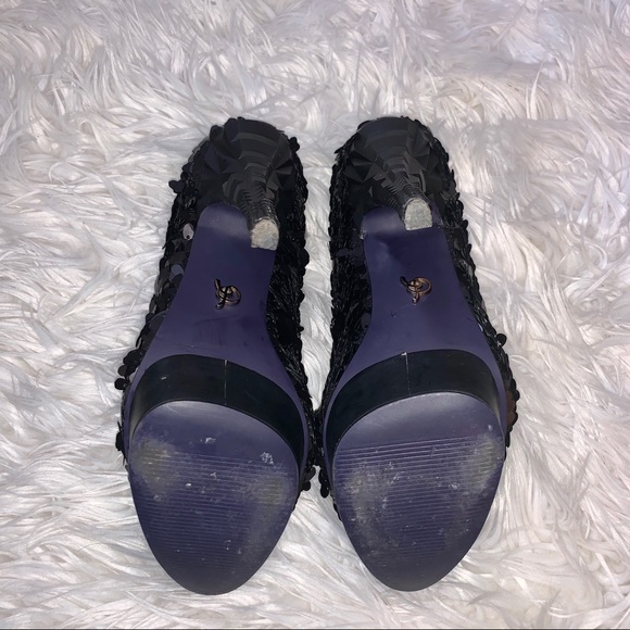 Rachel Roy Black Sequence Heels - Picture 5 of 8